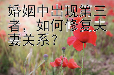 婚姻中出现第三者，如何修复夫妻关系？