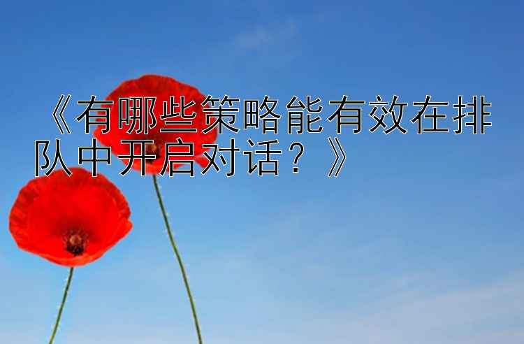 《有哪些策略能有效在排队中开启对话？》